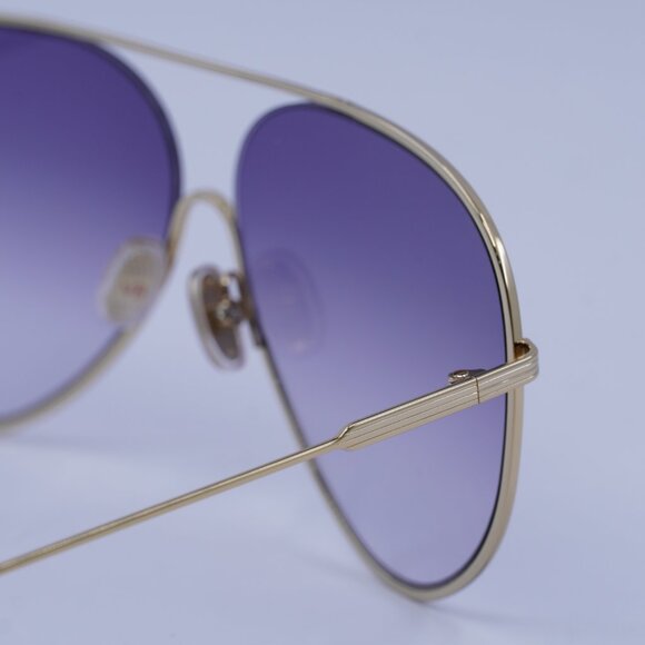 Victoria Beckham VB133S 710 Sunglasses Gold Aviator Frame, Purple Lenses - Picture 10 of 11